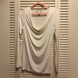 White House Black Market Small Long Sleeve Drop Neck Blouse PTP 15”